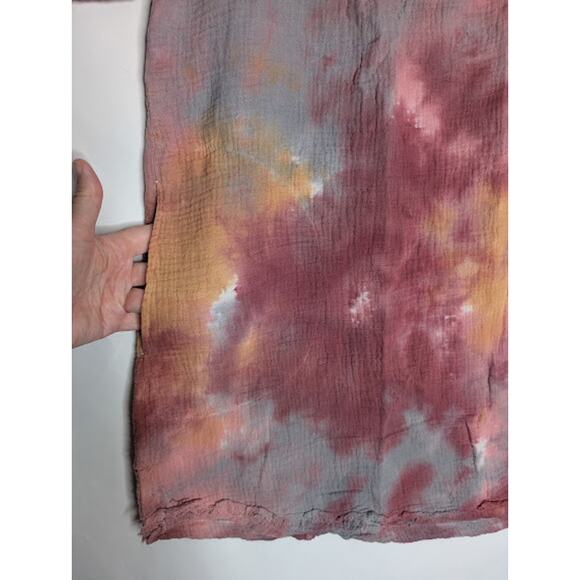 EASEL Womens Hippie BOHO 100% Cotton Tie Dye gauzy tunic Shirt size Large NWT - Picture 4 of 8